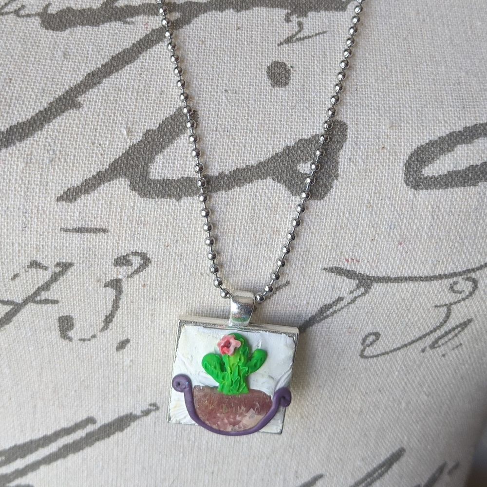 Cactus rhodonite pendant